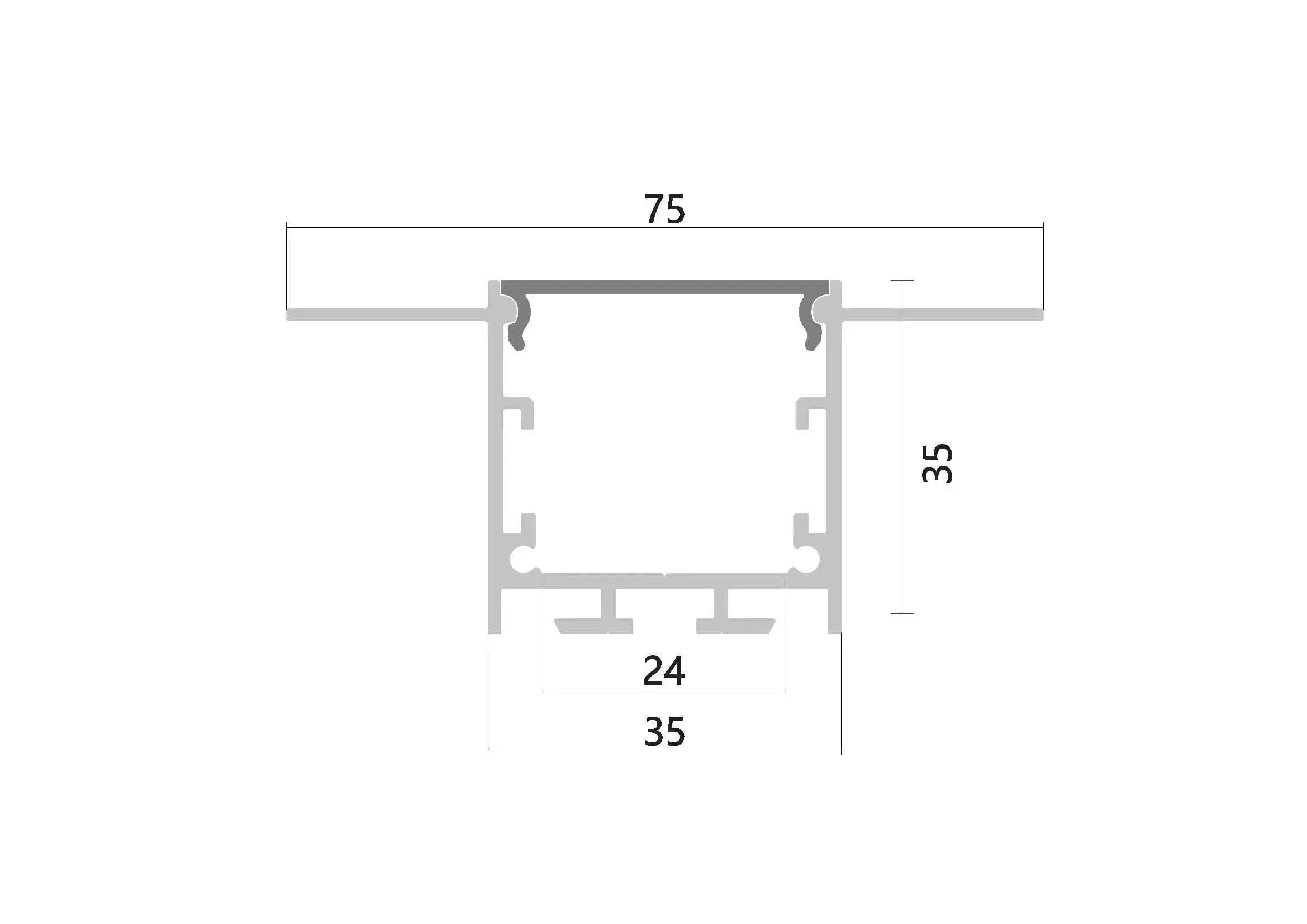 תרשים מידות של SYSTEM TRIMLESS 35/35