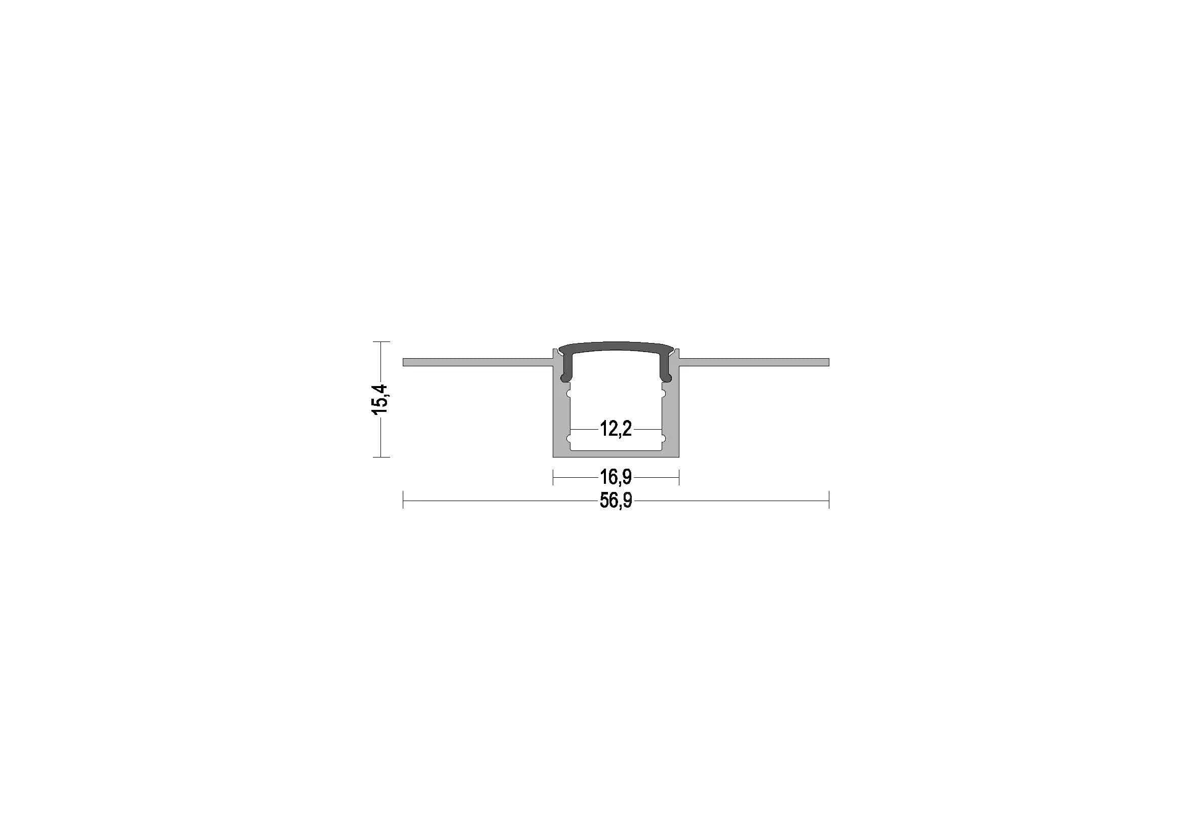 תרשים מידות של SYSTEM TRIMLESS 15/17